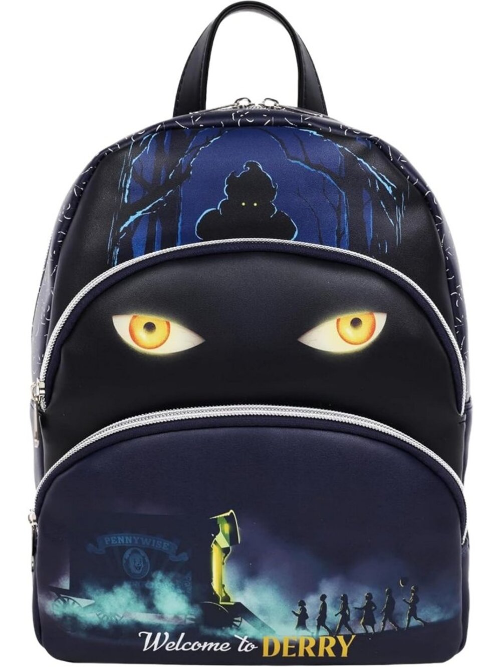 Mini Black Pennywise Backpack - 11 Inch, Perfect for Halloween & Everyday Use